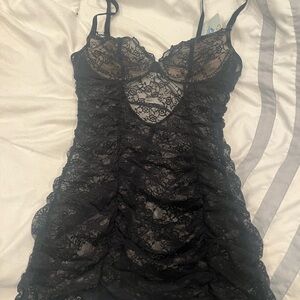 NWT Adore Me Black Lace Chemise